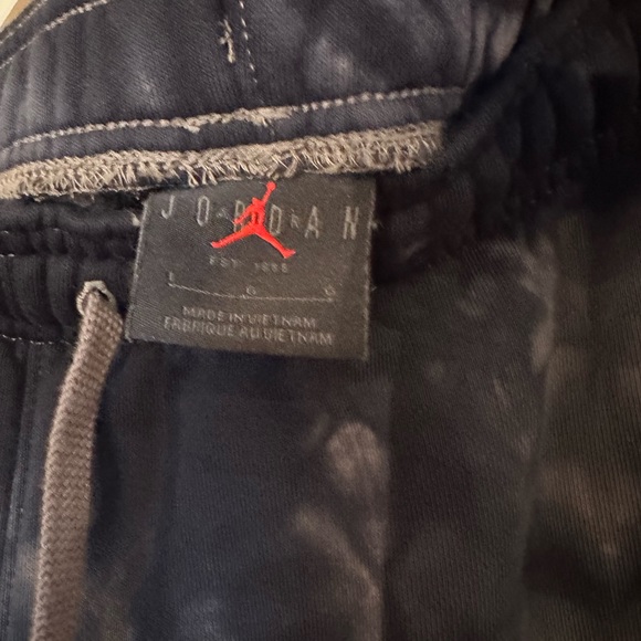 Large L - Jordan Heritage Fleece Sweatpants Black Grey Olive - Picture 4 of 4